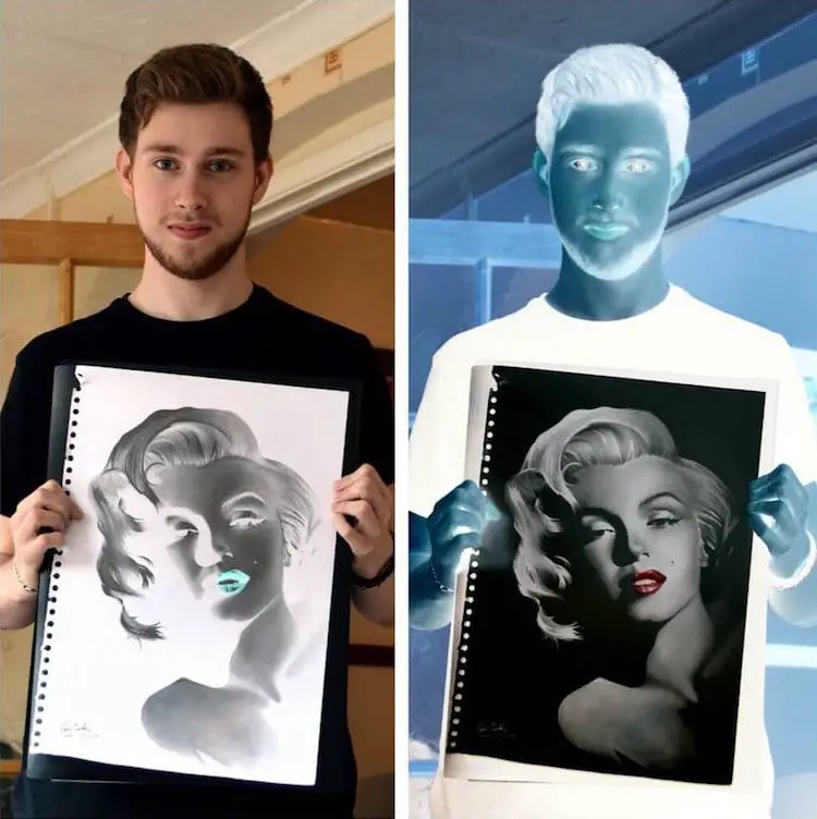 Negative Drawings by Liam York That Come to Live When Colors Are Inverted