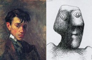 Picasso's First Self-Portrait, when he was 15, and his Last, when he was 90