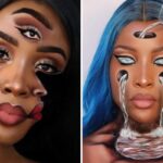 This Makeup Artist Creates Optical illusions on Her Face with Cosmetics, and her photos went viral