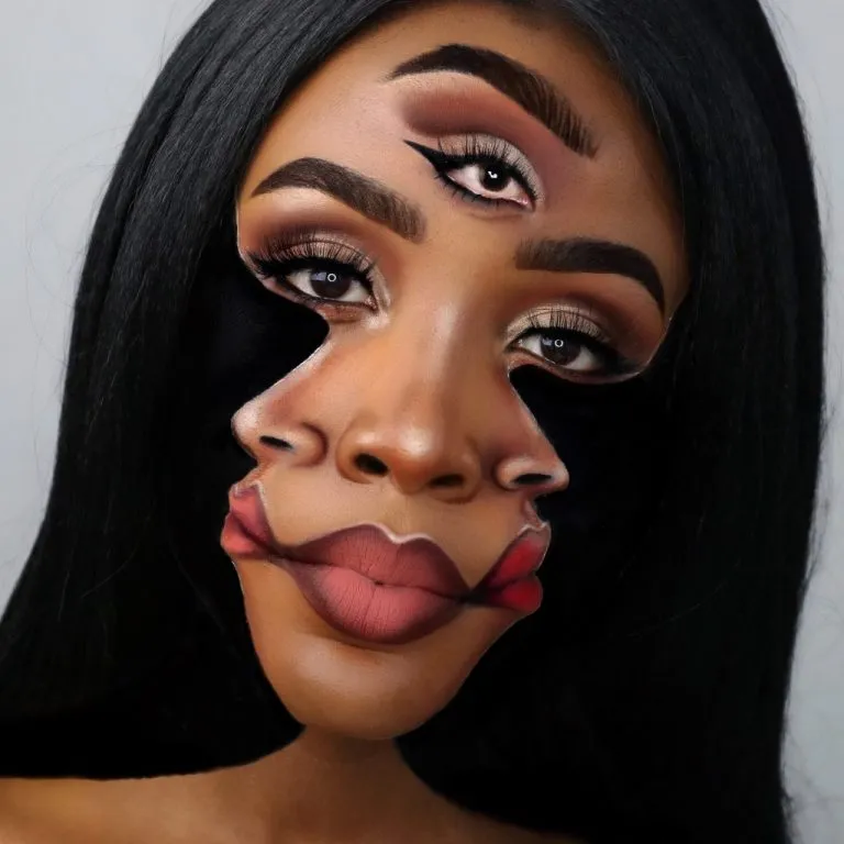 This Makeup Artist Creates Optical illusions on Her Face with Cosmetics, and her photos went viral