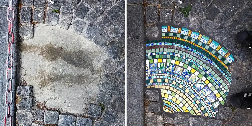 Potholes to Masterpieces: Ememem's Vibrant Mosaic Art Brings Life to Roads. 30 Amazing Artworks!