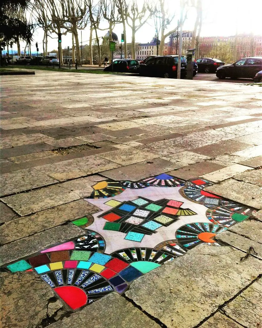 Potholes to Masterpieces: Ememem's Vibrant Mosaic Art Brings Life to Roads. 30 Amazing Artworks!
