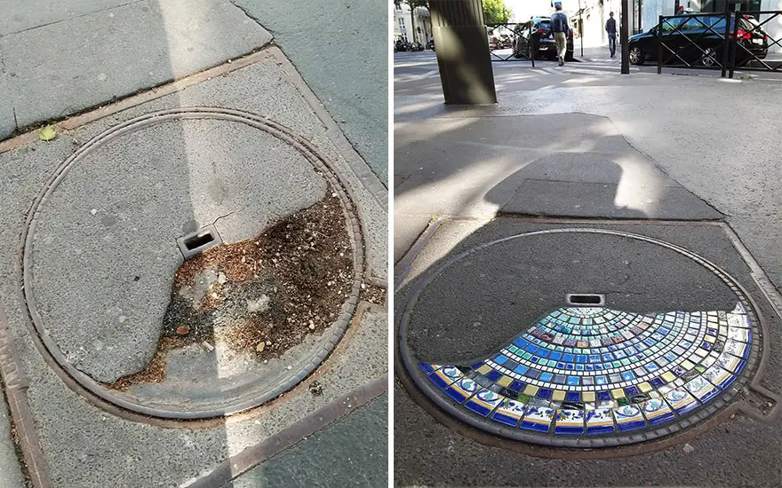 Potholes to Masterpieces: Ememem's Vibrant Mosaic Art Brings Life to Roads. 30 Amazing Artworks!