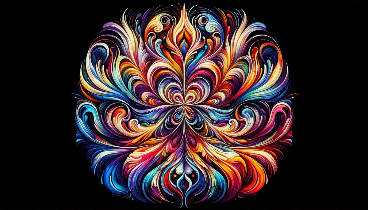A vibrant and colorful aura tattoo design that represents beauty and significance