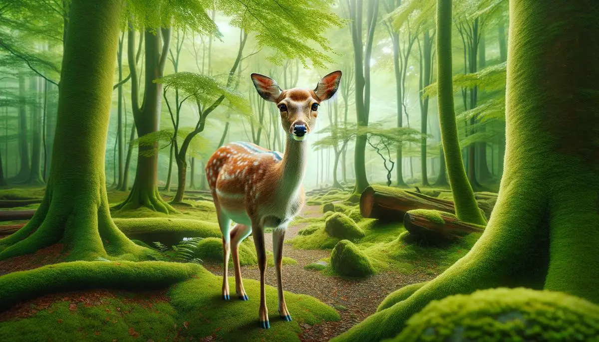 A realistic image of a deer in its natural habitat