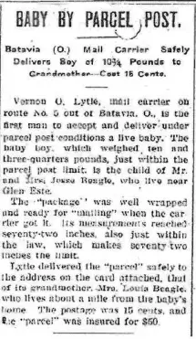 Sending kids through the mail: The bizarre U.S. postal service practice of 1913 Rural families gained access to goods like never before. But the vague regulations led to some surprising uses. Among them: mailing children.
