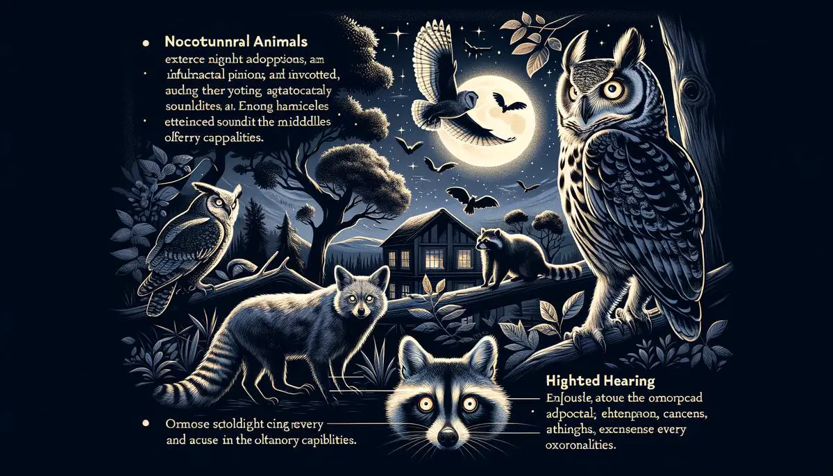 When the sun dips below the horizon and darkness blankets the land, a shift in the natural world occurs as an array of creatures emerges to claim the night. This transition signals the beginning of an unseen spectacle, where nocturnal animals take center stage, showcasing a suite of remarkable adaptations that enable their after-hours activities. These enigmatic species, evolved to thrive under the cover of night, hold secrets to a different kind of existence, one finely tuned to exploit the cool, quiet, and shadowy realm that the daylight dwellers rarely witness. Our journey into the nocturnal world reveals not only the physiological mastery that guides these creatures but also unearths the behavioral intricacies and ecological intricacies that sustain the delicate balance of our planet's diverse ecosystems.